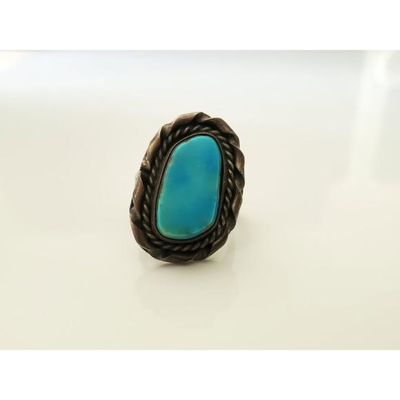Vintage Turquoise Sterling Silver Ring - Picture 1 of 6